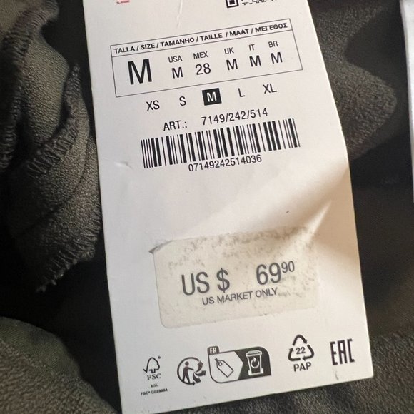 ZARA M (L) Khaki Wrap Pants ZW COLLECTION 1749/242 $69.90 - Picture 12 of 13